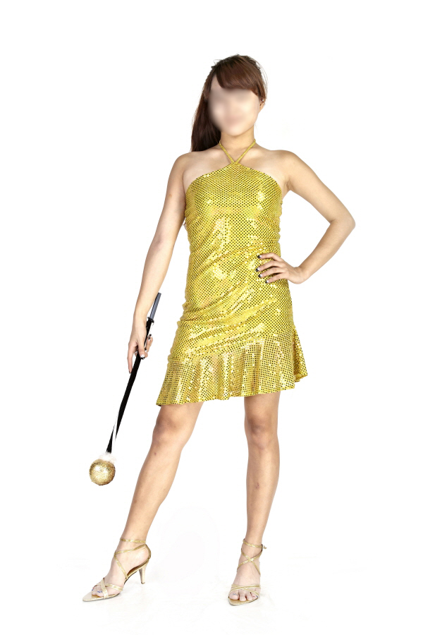 반짝이인어원피스-골드