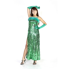 반짝이푸실원피스-그린그린