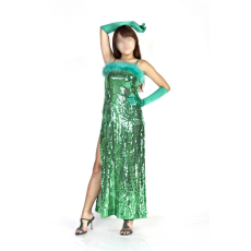 반짝이푸실원피스-그린그린