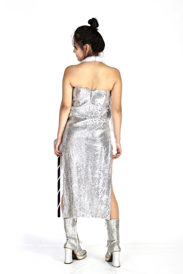 반짝이미드원피스-실버