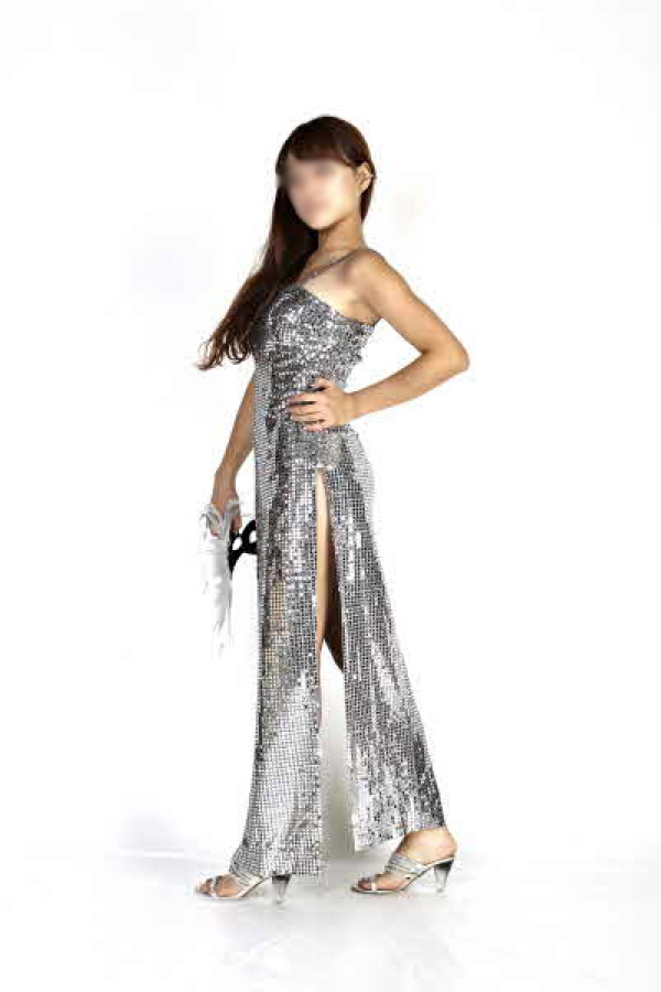 반짝이롱원피스-럭셔리실버블랙