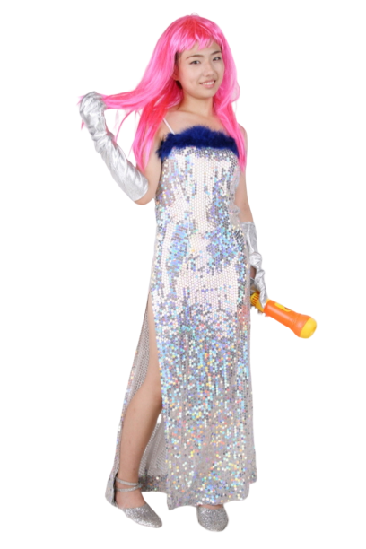 반짝이 가슴푸실원피스-실버 44size