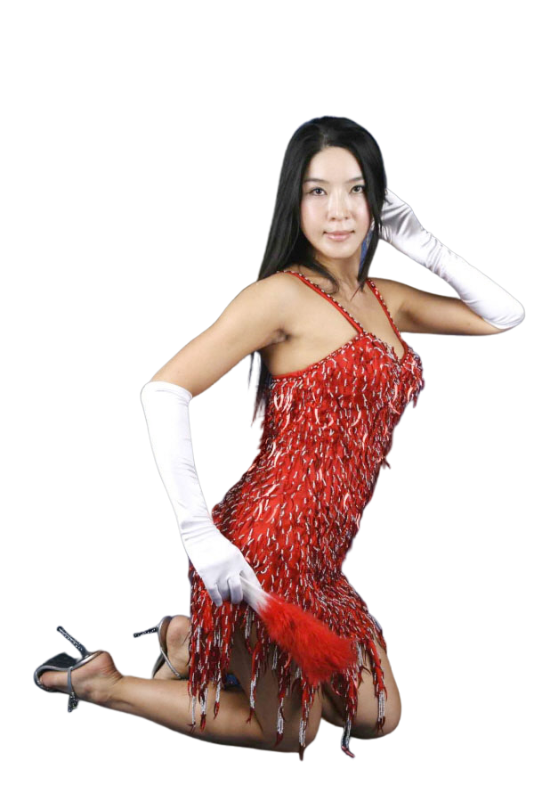 반짝이 물방울원피스-레드