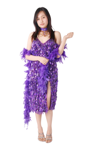 반짝이 물방울원피스-퍼플