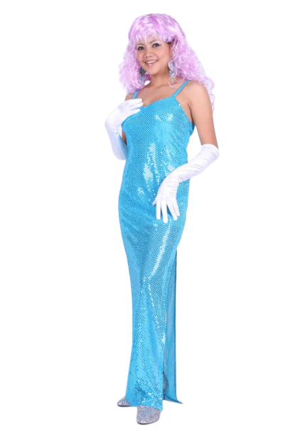 반짝이롱원피스-스카이