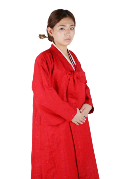 양반-여 두루마기 다홍색