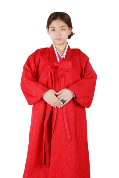 양반-여 두루마기 다홍색