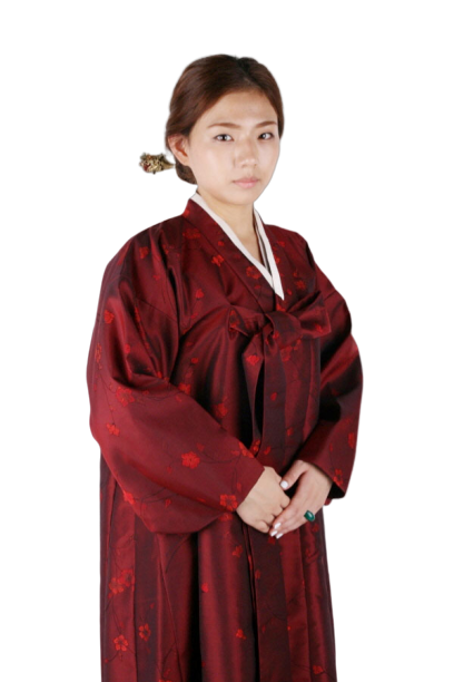 양반-여 두루마기 자주색