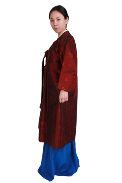 양반-여 두루마기 진한자주색