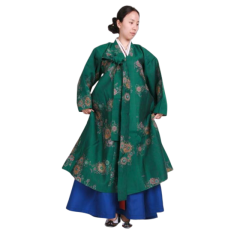 양반-여 두루마기 녹색