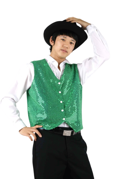 반짝이조끼-그린