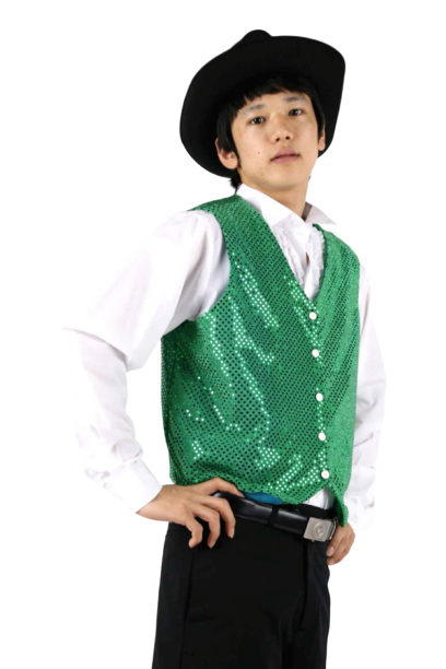 반짝이조끼-그린