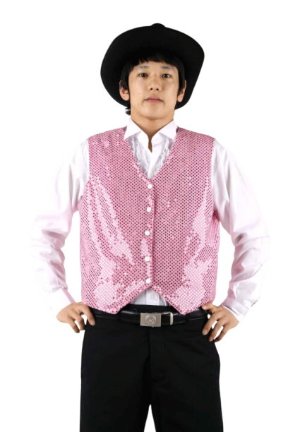 반짝이조끼-핑크