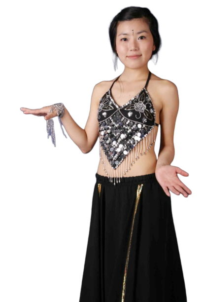 반짝이 실버블랙탑