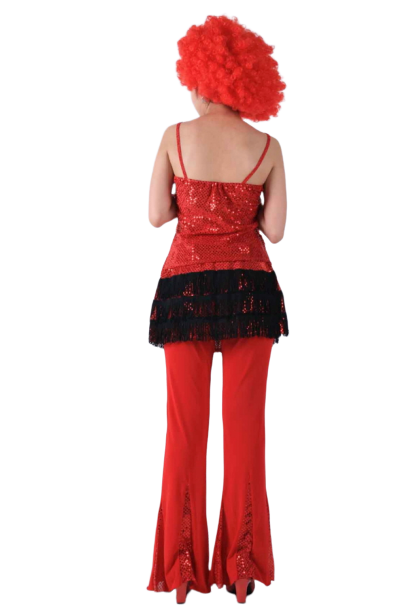 반짝이 레드레이스탑