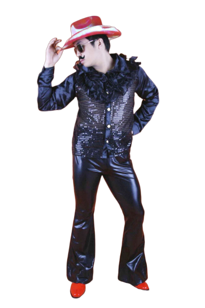 반짝이 프릴상의-블랙