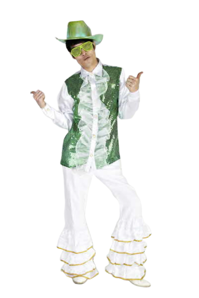 반짝이 프릴상의-그린화이트