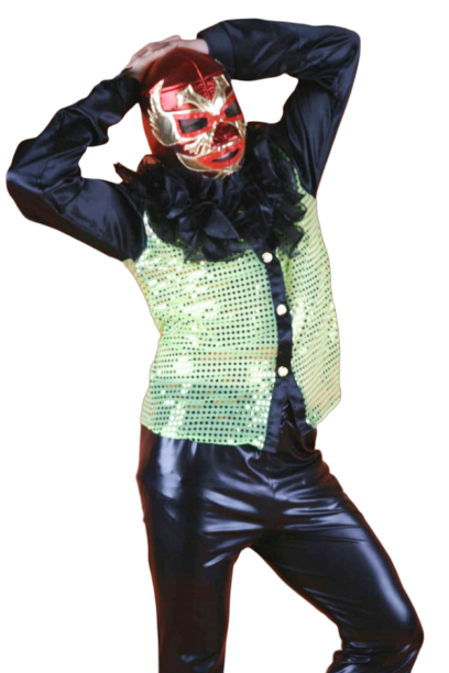 반짝이 프릴상의-라이트그린블랙