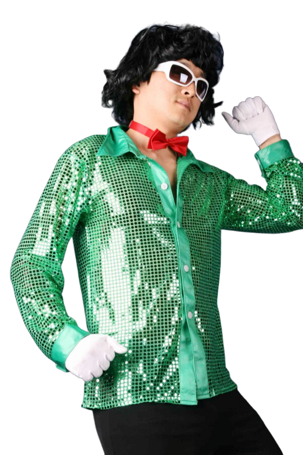 반짝이 상의-그린