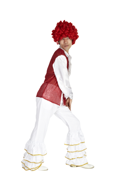 반짝이 프릴상의-레드화이트