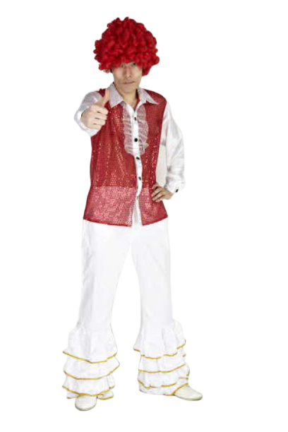 반짝이 프릴상의-레드화이트