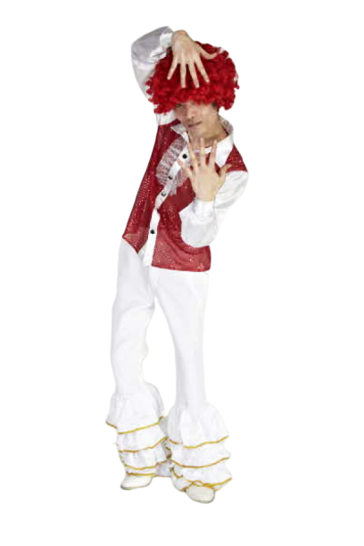 반짝이 프릴상의-레드화이트