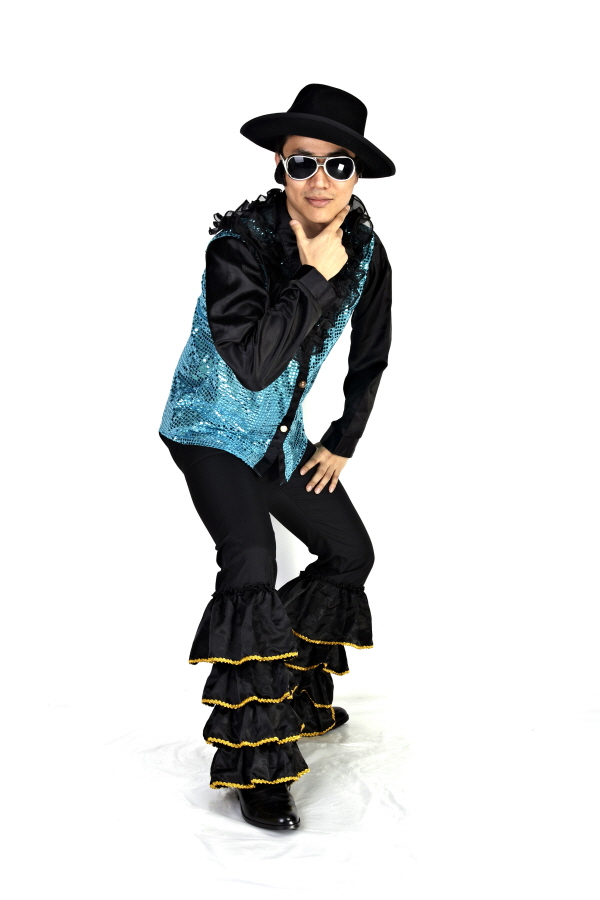 목 프릴반짝이셔츠-블루2