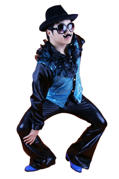 목 프릴반짝이셔츠-블루