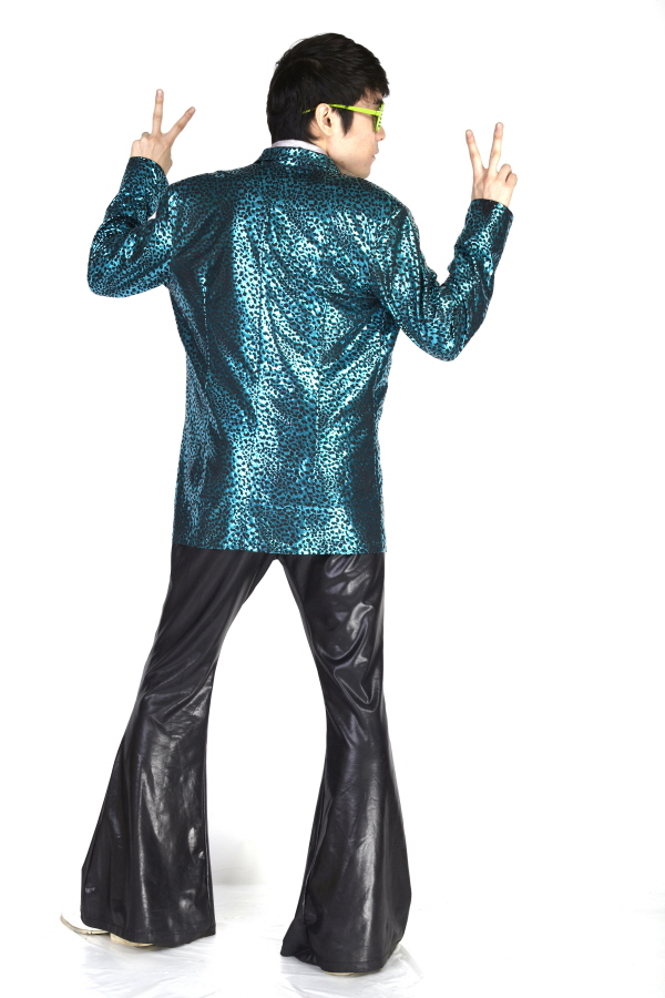 반짝이 자켓-호피블루