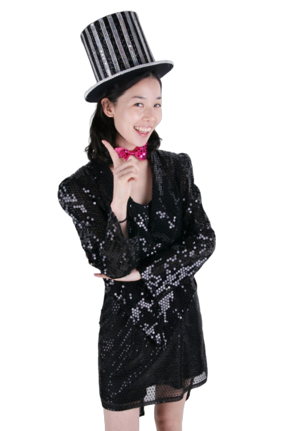 반짝이 턱시도여-블랙