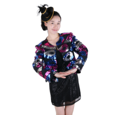 반짝이 숏자켓 여-푸른톤