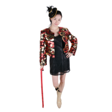 반짝이 숏자켓 여-붉은톤