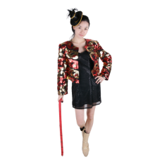 반짝이 숏자켓 여-붉은톤