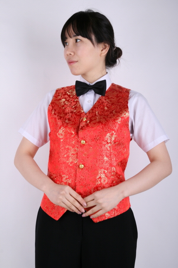 웨이터-여 빨강조끼