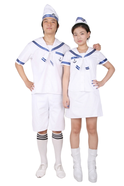 커플 큐트해군 세일러복