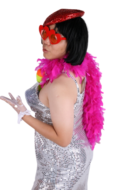 여장 반짝이롱원피스-실버