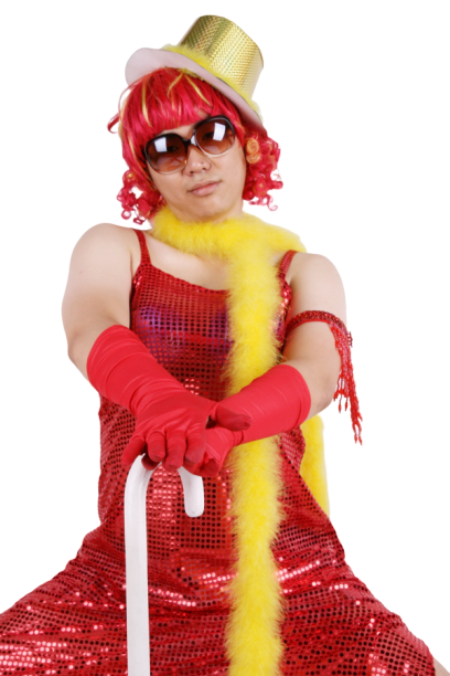 여장 반짝이롱원피스-레드