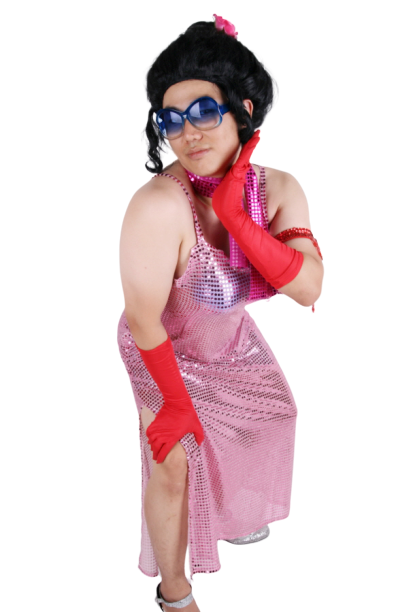 여장 반짝이롱원피스-핑크