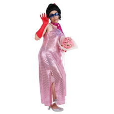 여장 반짝이롱원피스-핑크