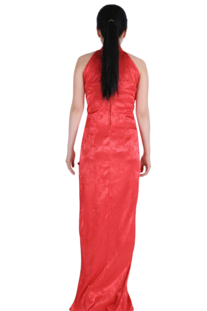 중국-치파오 나시 롱드레스 레드