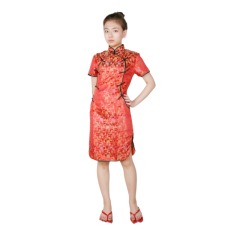 중국-치파오 미니드레스 레드블랙