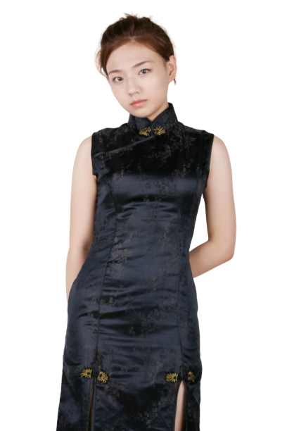 중국-치파오 롱드레스 섹시블랙