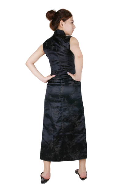 중국-치파오 롱드레스 섹시블랙