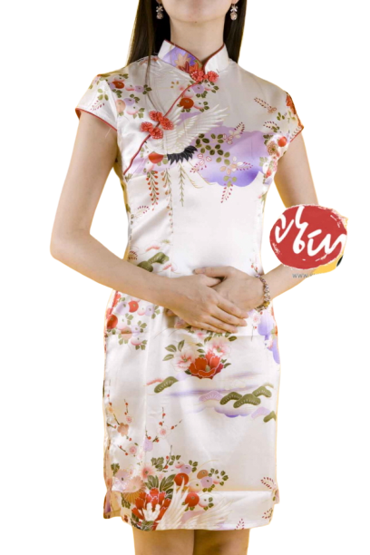 중국-치파오 미니드레스 아이보리