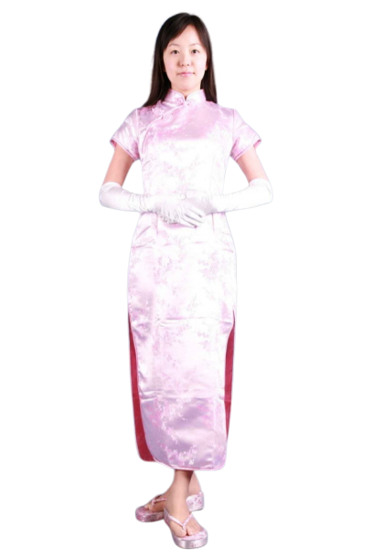 중국-치파오 롱드레스 핑크