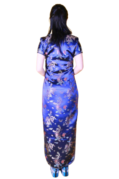 중국-치파오 롱드레스 네이비