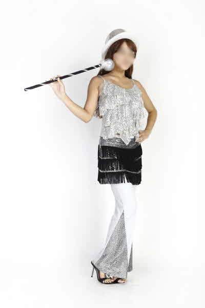 복고 반짝여인-화이트프릴