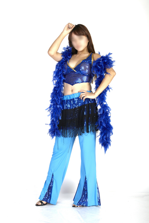 복고 반짝여인-블루탑