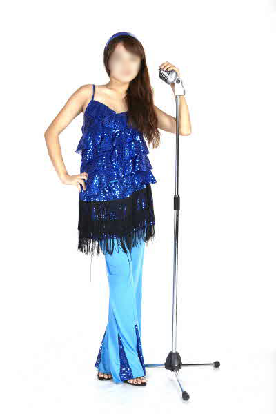 복고 반짝여인-블루프릴