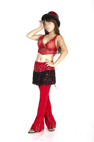 복고 반짝여인-레드탑